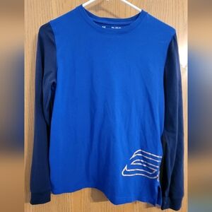 Under Armour Stephen Curry Royal Blue Long Sleeve Shirt Boys Size XL